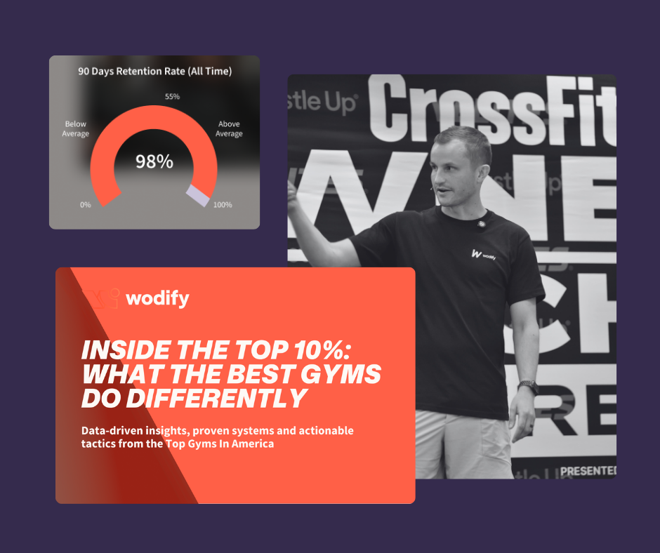 Man speaking alongside a 98% retention rate graph and article title.