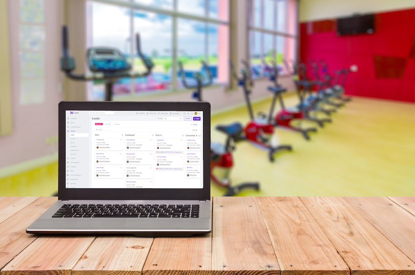 Computer screen showing fitness business lead segment for automated workflows