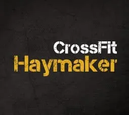 CrossFit Haymaker logo on a dark, textured background.