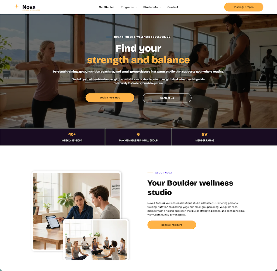 An organic-feeling design template for your gym or Jiu-Jitsu school website